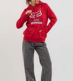 Fox Racing x Honda HRC Hoodie in Flame Red Size Large
